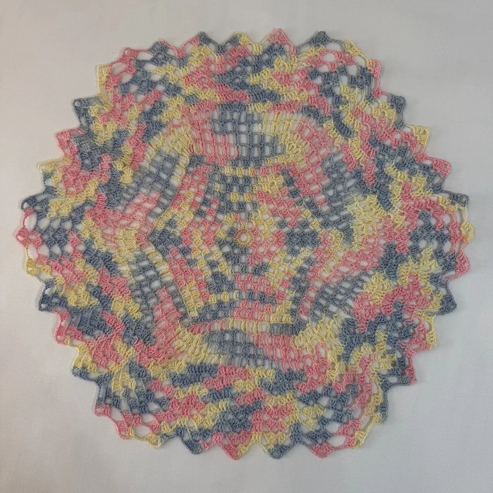 Vintage Handmade Crochet Doily 17